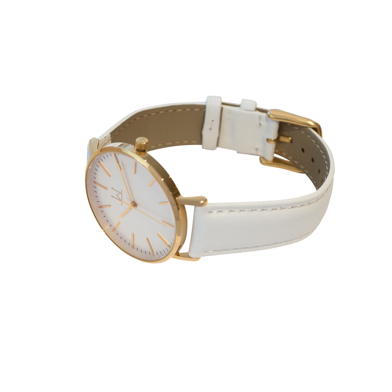 36W2 - White with Gold Case and White Leather Strap