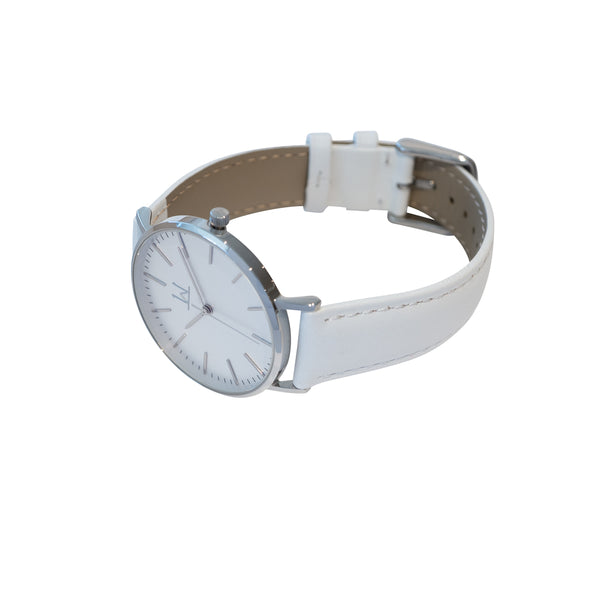 36W2 - White with Silver Case and White Leather Strap