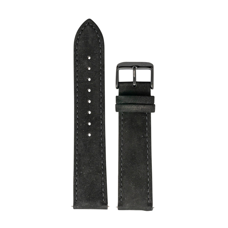 Black Suede Strap with Black Buckle - 22mm