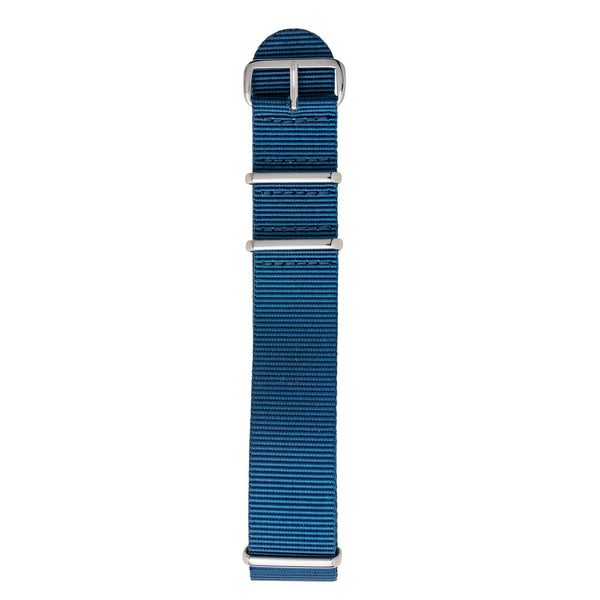 Blue Nato Strap with Silver Buckle - 20/22mm