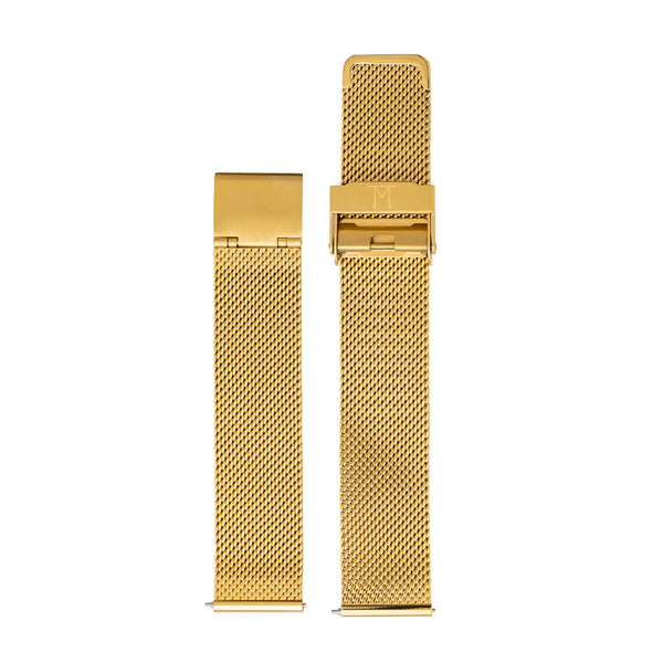 Gold Metal Mesh Strap - 18mm