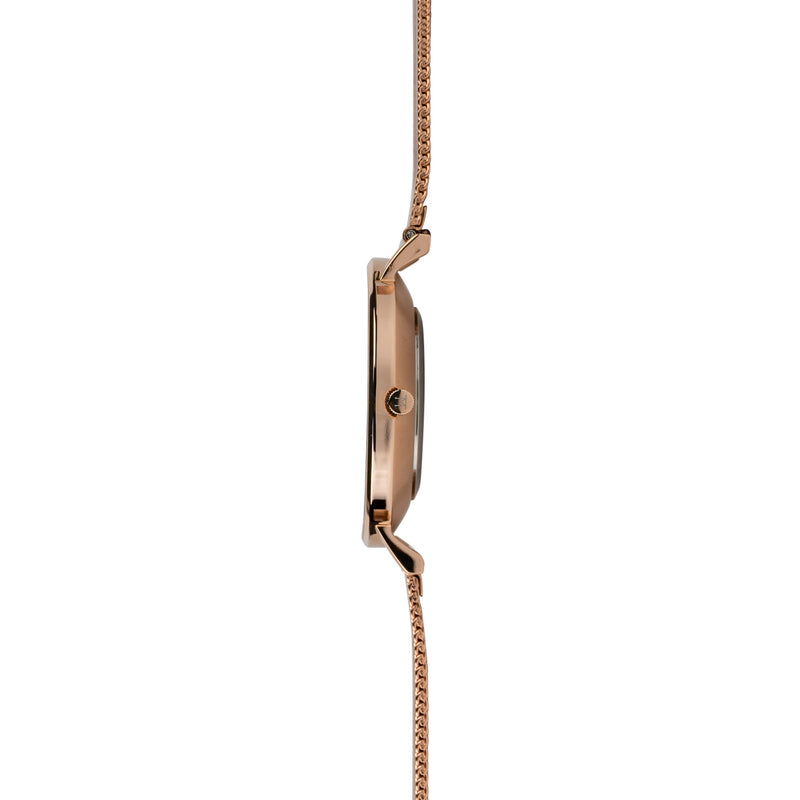 40W3 - White with Rose Gold Case and Metal Mesh Strap
