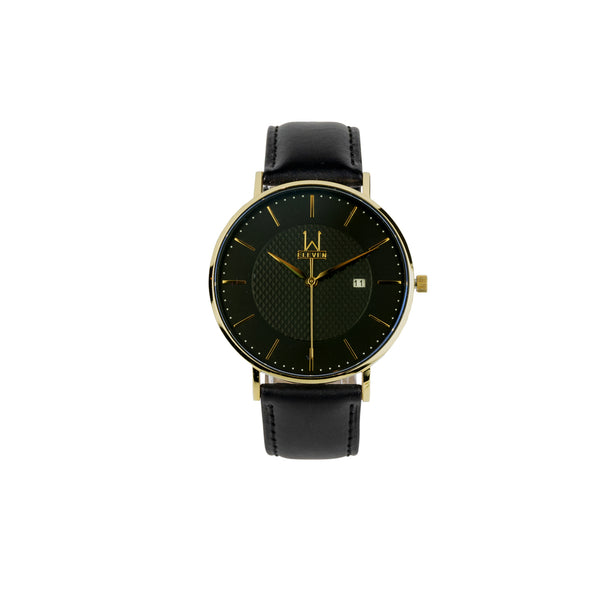 40M3 - Black with Gold Case and Black Leather Strap