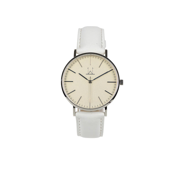 36W2 - White with Silver Case and White Leather Strap