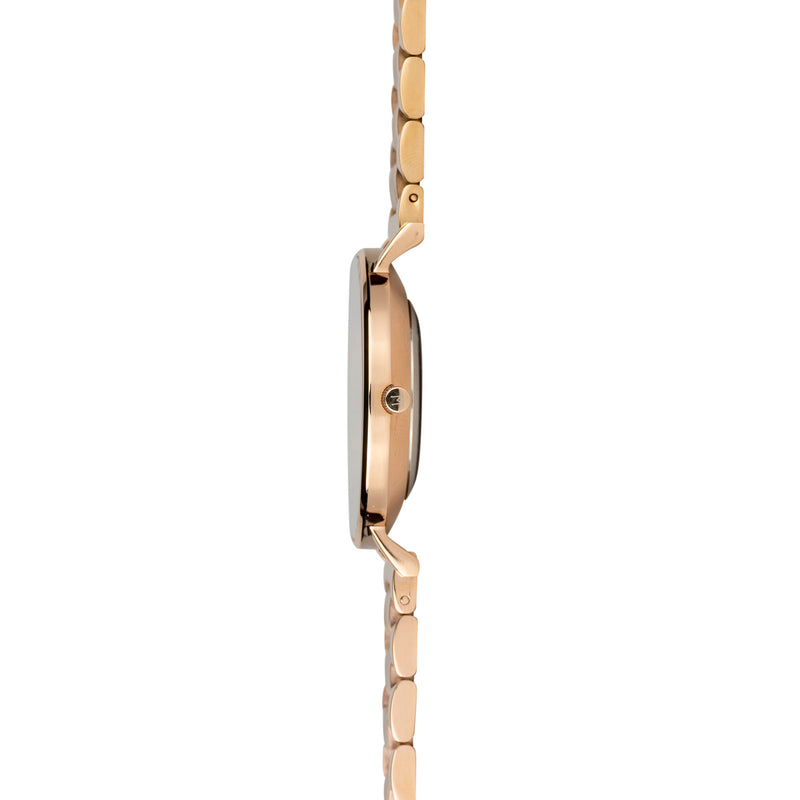 40W3 - White with Rose Gold Case and Metal Link Strap