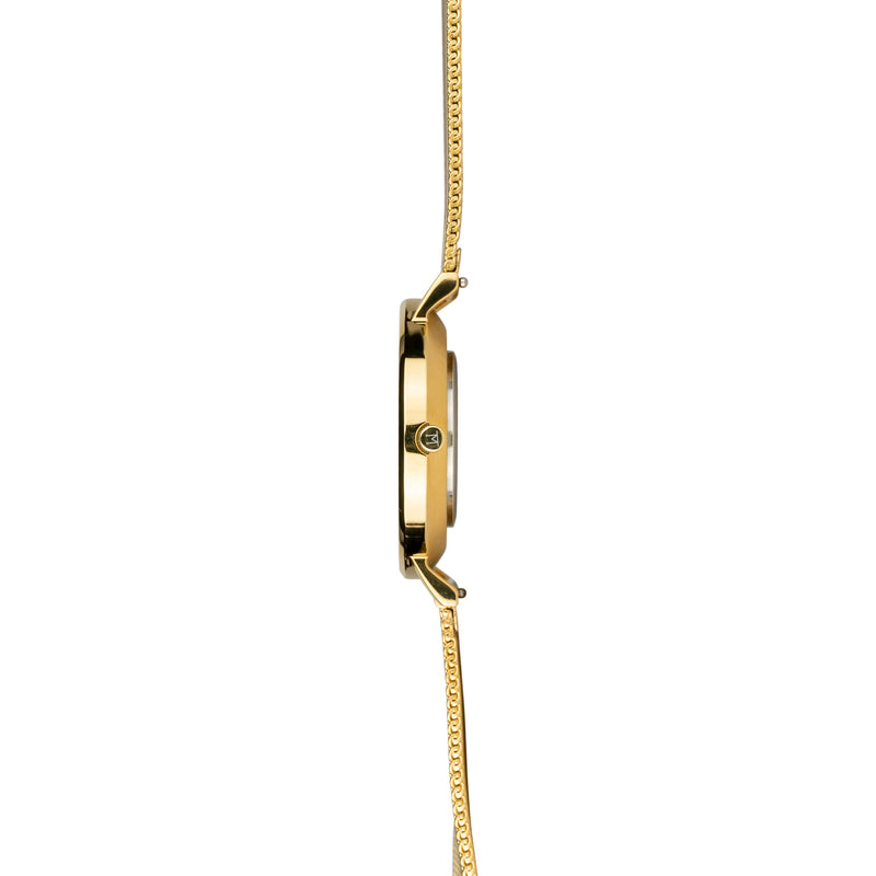 36W2 - White with Gold Case and Metal Mesh Strap