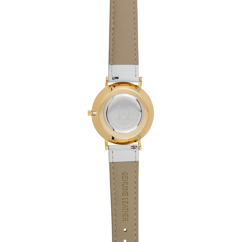 36W2 - White with Gold Case and White Leather Strap