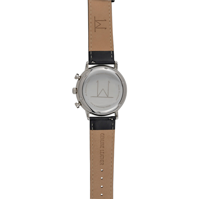 44M2 - Black with Black Case and Black Leather Strap