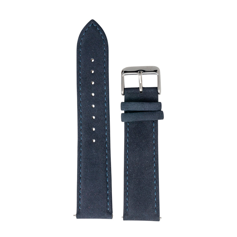 Blue Suede Strap with Silver Buckle - 20/22mm